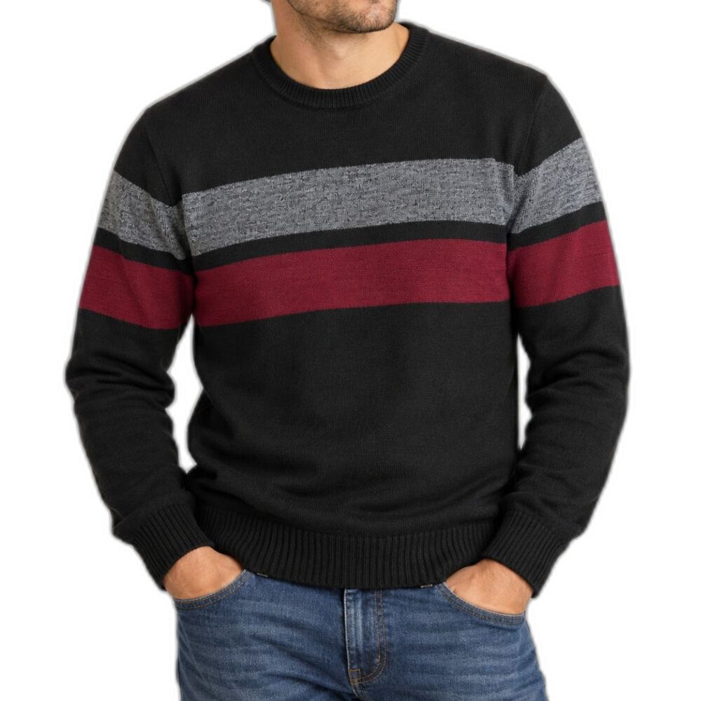 IZOD Men's Colorblock Stripe Crewneck Sweater | Size XXL